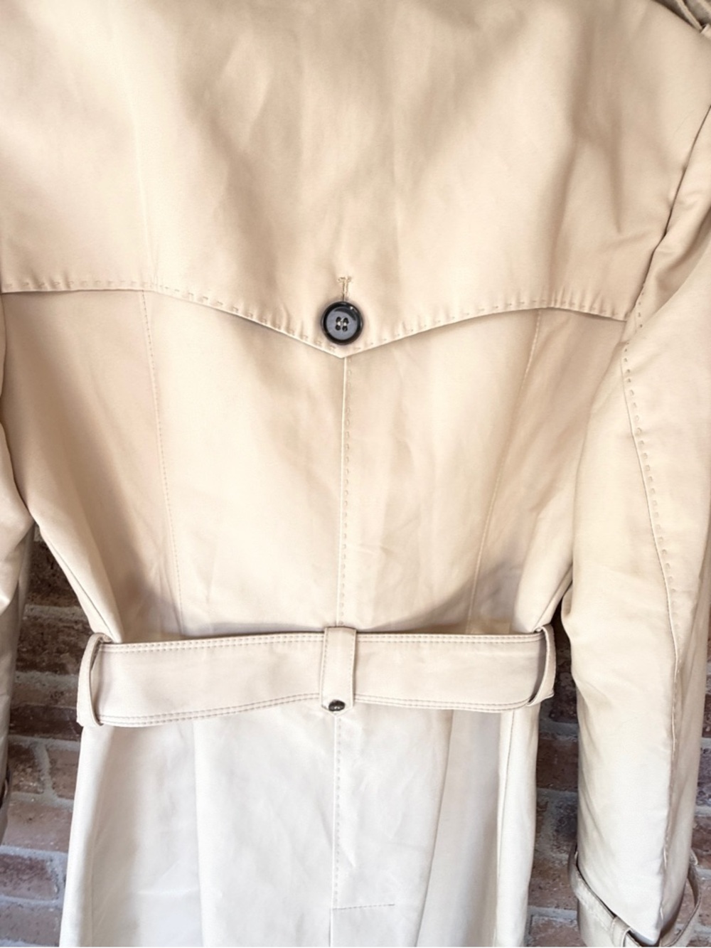 Zara Beige Double-Breasted Trench Coat with Belt - Picture 8 of 15